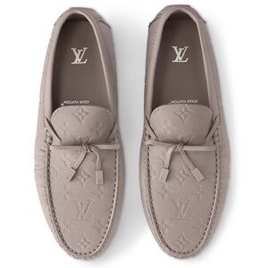 Brand New Louis Vuitton Taupe Monogram Driver Loafers
